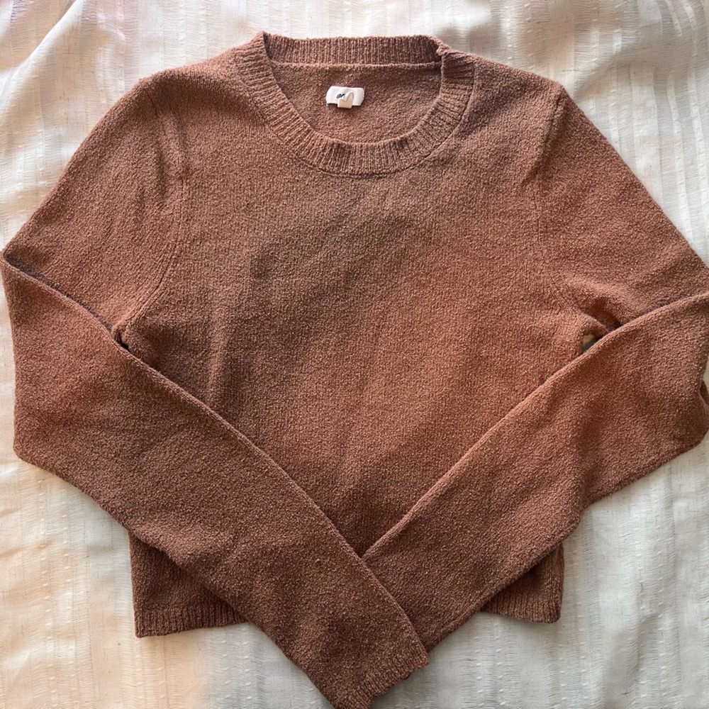 Aerie Warm Tan Crew Neck Sweater